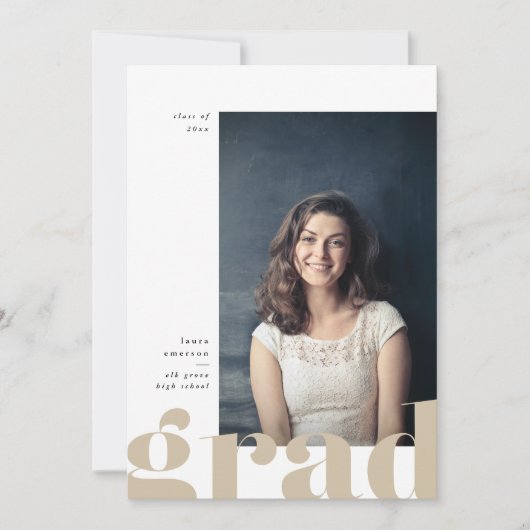 Bekendmaking van Big Bold Type Afstuderen Aankondiging (Voorkant)