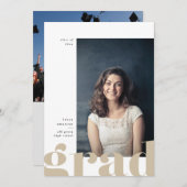 Bekendmaking van Big Bold Type Afstuderen Aankondiging (Voorkant / Achterkant)