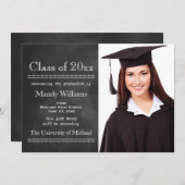 Bekendmaking van Blackboard Photo Afstuderen Aankondiging (Voorkant / Achterkant)