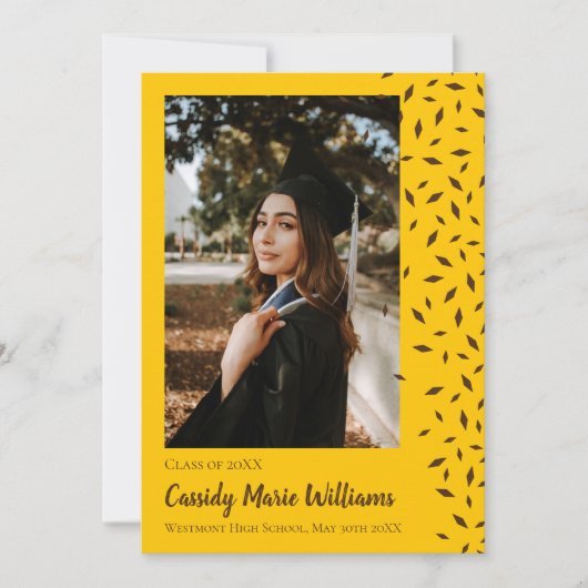 Bekendmaking van bruine Confetti Afstuderen Kaart (Voorkant)