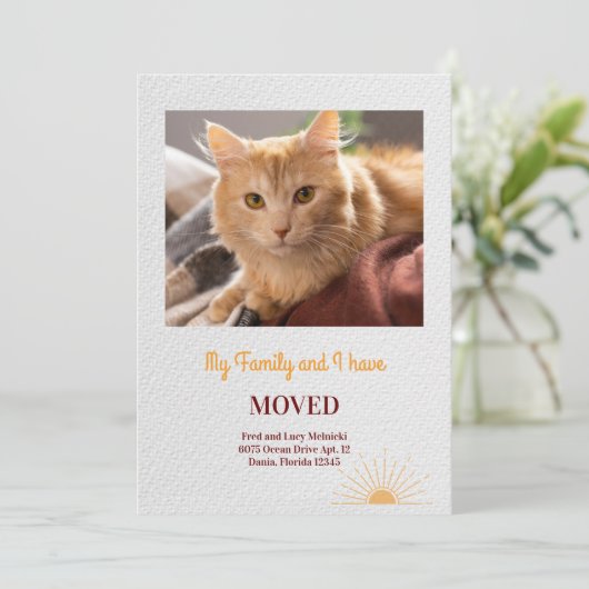 Bekendmaking van Cat Photo Moving Announge Aankondiging (Staand voorkant)