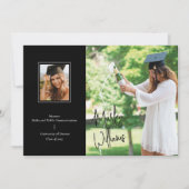 Bekendmaking van Chic Black Signature Afstuderen Kaart (Voorkant)