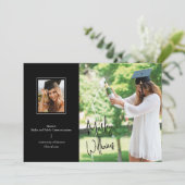 Bekendmaking van Chic Black Signature Afstuderen Kaart (Staand voorkant)