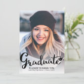 Bekendmaking van Chic Black & White Photo Afstuder Aankondiging (Staand voorkant)