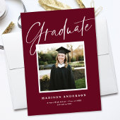 Bekendmaking van Chic Elegant Script Photo Afstude Kaart