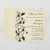 Bekendmaking van Chic floral swirls graduparty Kaart (Voorkant / Achterkant)