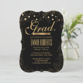 Bekendmaking van Chic Gold Confetti Stippen Afstud Kaart (Staand voorkant)
