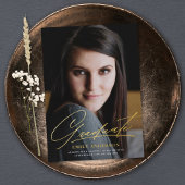 Bekendmaking van Chic Gold Script Photo Afstuderen Folie Uitnodiging