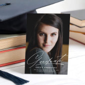 Bekendmaking van Chic Gold Script Photo Afstuderen Kaart