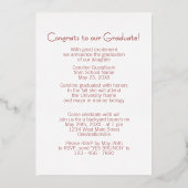 Bekendmaking van Chic Minimalist Gold Foil-Afstude Folie Uitnodiging (Achterkant)