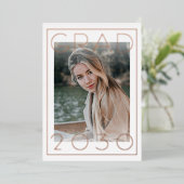 Bekendmaking van Chic Minimalist Gold Foil-Afstude Folie Uitnodiging (Staand Voorkant)