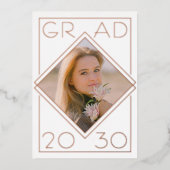 Bekendmaking van Chic Minimalist Gold Foil-Afstude Folie Uitnodiging (Voorkant)