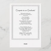 Bekendmaking van Chic Minimalist Gold Foil-Afstude Folie Uitnodiging (Achterkant)