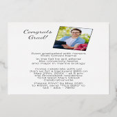 Bekendmaking van Chic Minimalist Gold Foil-Afstude Folie Uitnodiging (Achterkant)