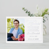 Bekendmaking van Chic Minimalist Gold Foil-Afstude Folie Uitnodiging (Staand Voorkant)