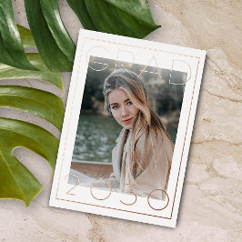 Bekendmaking van Chic Minimalist Gold Foil-Afstude Folie Uitnodiging