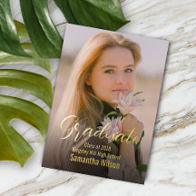 Bekendmaking van Chic Minimalist Gold Foil-Afstude