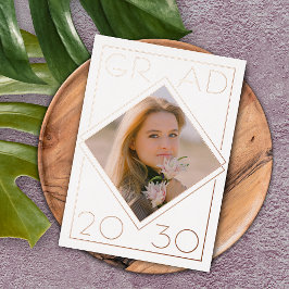 Bekendmaking van Chic Minimalist Gold Foil-Afstude Folie Uitnodiging