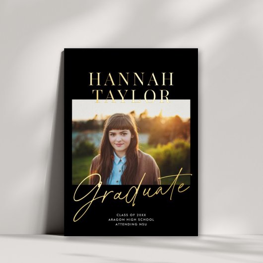 Bekendmaking van Chic Modern Photo Folie Afstudere Folie Uitnodiging