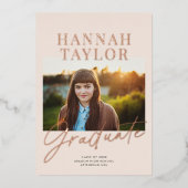 Bekendmaking van Chic Modern Photo Folie Afstudere Uitnodiging (Voorkant)