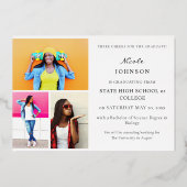 Bekendmaking van Chic Multi 5 Photo Afstuderen Fol Folie Uitnodiging (Achterkant)