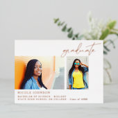 Bekendmaking van Chic Multi 5 Photo Afstuderen Fol Folie Uitnodiging (Staand Voorkant)