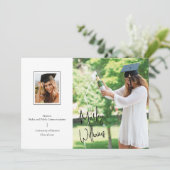 Bekendmaking van Chic White Signature Afstuderen Kaart (Staand voorkant)