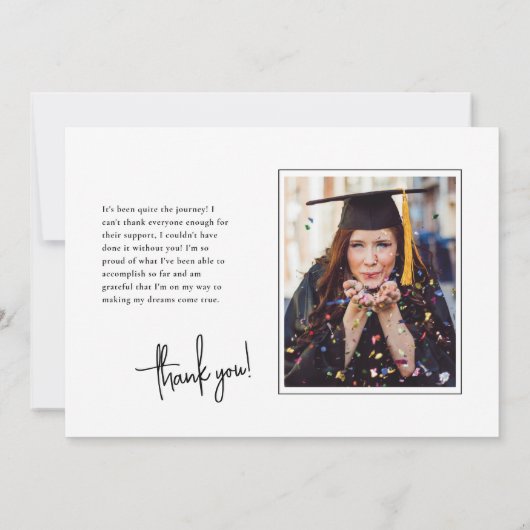 Bekendmaking van Chic White Signature Afstuderen Kaart (Achterkant)