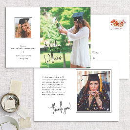 Bekendmaking van Chic White Signature Afstuderen Kaart