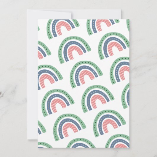 Bekendmaking van Cute Rainbow Virtual Baby shower Aankondiging (Achterkant)