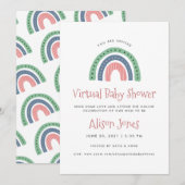 Bekendmaking van Cute Rainbow Virtual Baby shower Aankondiging (Voorkant / Achterkant)