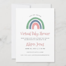 Bekendmaking van Cute Rainbow Virtual Baby shower
