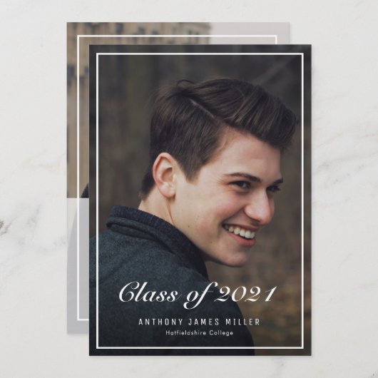 Bekendmaking van de academische graad van de klass kaart (Voorkant / Achterkant)