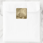 Bekendmaking van de "Blessed Virgin Mary" Vierkante Sticker (Tas)