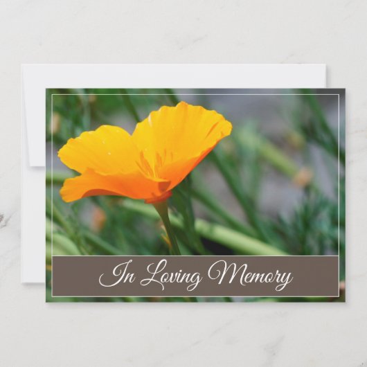 Bekendmaking van de California Poppy Memorial Serv Kaart (Voorkant)