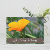 Bekendmaking van de California Poppy Memorial Serv Kaart (Staand voorkant)