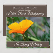 Bekendmaking van de California Poppy Memorial Serv Kaart (Voorkant / Achterkant)