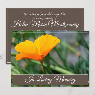 Bekendmaking van de California Poppy Memorial Serv Kaart