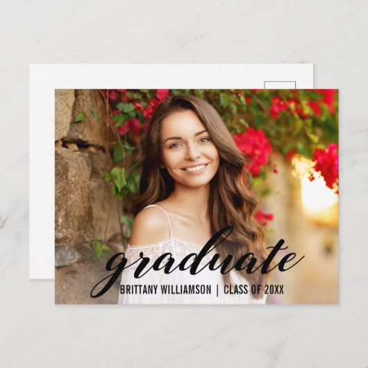 Bekendmaking van de cursus van Elegant Script Coll Uitnodiging Briefkaart (Voorkant / Achterkant)