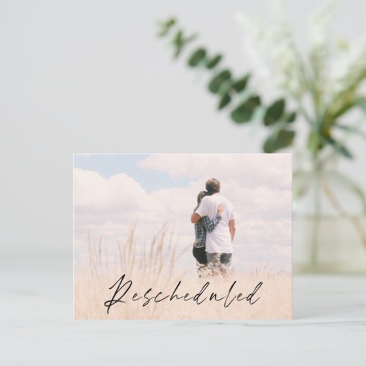 Bekendmaking van de datum van hervatting van de fo briefkaart (Staand voorkant)