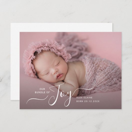 bekendmaking van de feestelijke feestdag briefkaart (Voorkant / Achterkant)