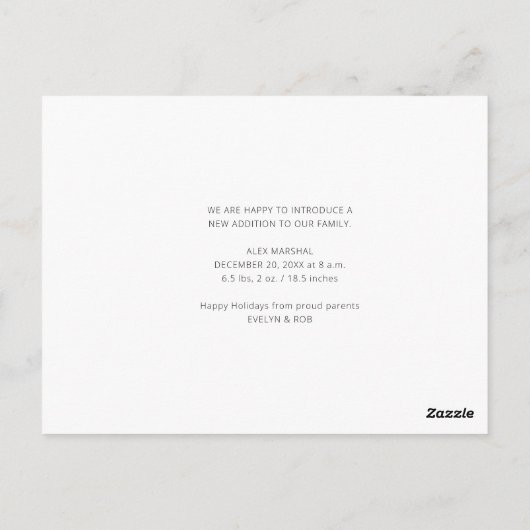 bekendmaking van de feestelijke feestdag briefkaart (Achterkant)