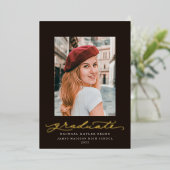 Bekendmaking van de Folie van Black and Gold Foil  Uitnodiging (Staand Voorkant)