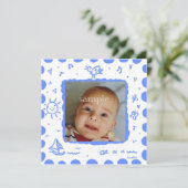 Bekendmaking van de geboorte van Bright Blue Songb Aankondiging (Staand voorkant)