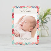 Bekendmaking van de geboorte van Bright Floral Blo Kaart (Staand voorkant)