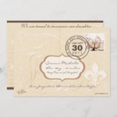 Bekendmaking van de geboorte van de Franse Romance Aankondiging (Voorkant / Achterkant)