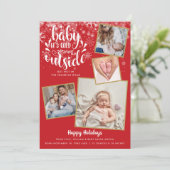 Bekendmaking van de geboorte van de kerstfeestdag  feestdagenkaart (Staand voorkant)