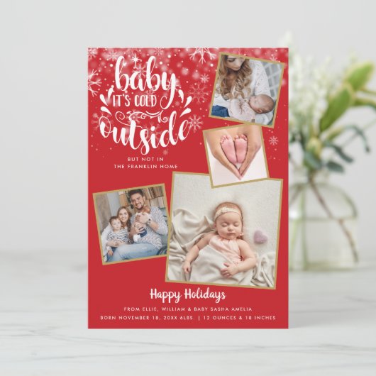 Bekendmaking van de geboorte van de kerstfeestdag  feestdagenkaart (Staand voorkant)