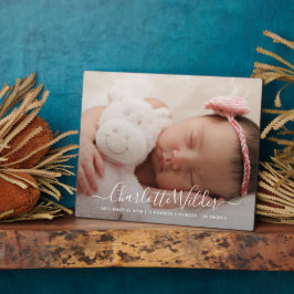 Bekendmaking van de geboorte van de titel Foto Scr Fotoplaat