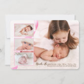 Bekendmaking van de geboorte van drie-fotomeisjes aankondiging (Voorkant)